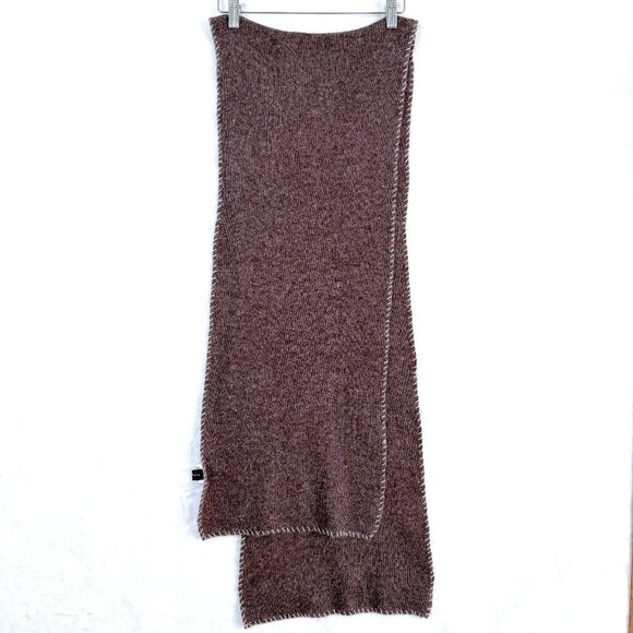 Gruppo Italiano Accessories - Gruppo Italiano Brown Wool Angora Rabbit Hair Blend Whipstitch Scarf Unisex